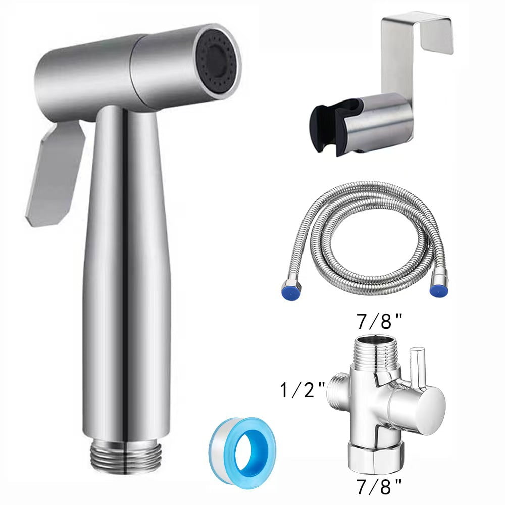 Bidet Sprayer for Toilet, Handheld Sprayer Kit, Cloth Diaper Sprayer Set - Easy to Install - Stainless Steel