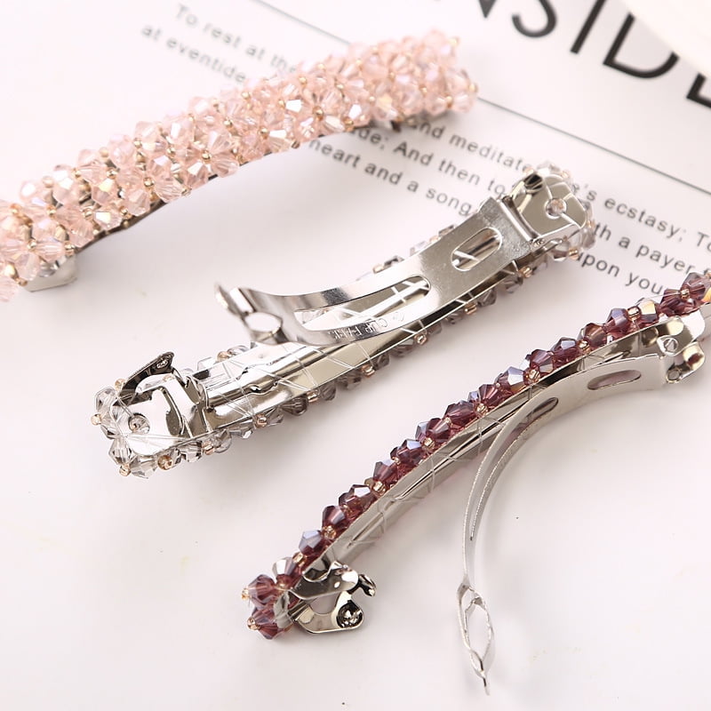 EHIW Elegant Hair Clips Fashion Hair Barrettes for Women, Sparkly Glitter Rhinestones Flowers Hairpin French Style Hairclips Vintage Hair Accessoires for Women