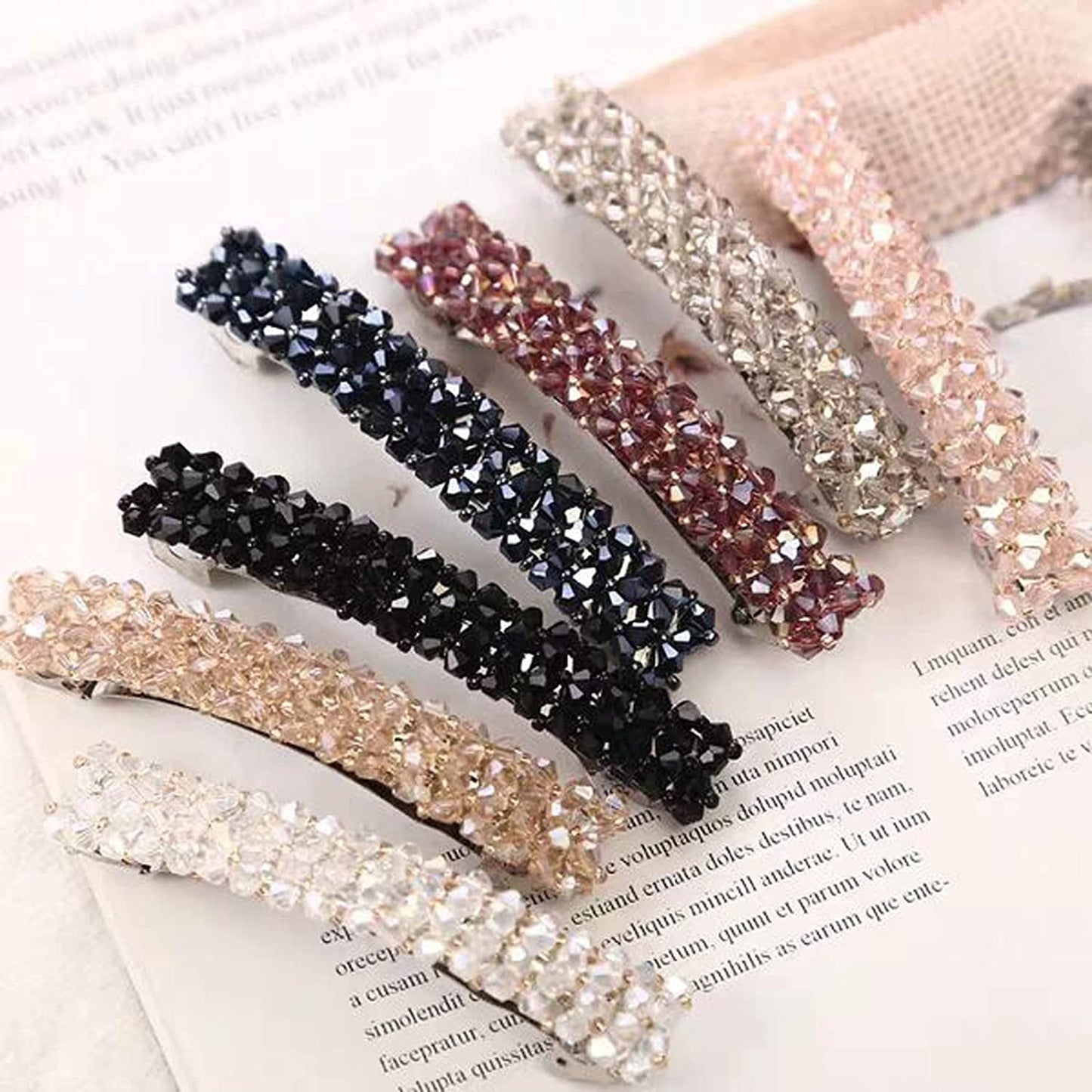 EHIW Elegant Hair Clips Fashion Hair Barrettes for Women, Sparkly Glitter Rhinestones Flowers Hairpin French Style Hairclips Vintage Hair Accessoires for Women