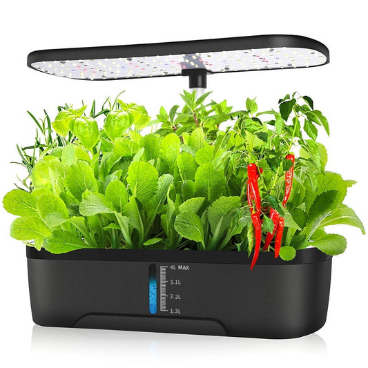 12 Pods Hydroponics Growing System, OHHSUN Indoor Herb Garden Kit with LED Grow Light Quiet Smart Water Pump Automatic Timer Healthy Fresh Herbs Vegetables - Hydroponic Planter for Home Kitchen