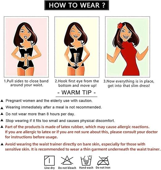 EHIW Waist Trainer for Women Latex Underbust Waist Cincher Corset Sport Girdle Hourglass Body Shaper , S