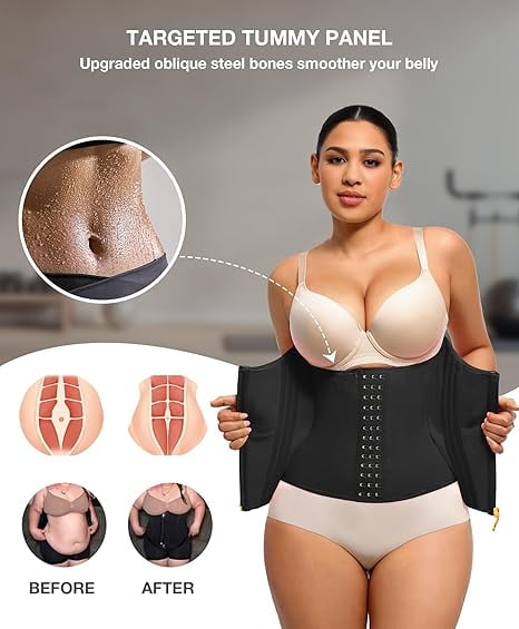 EHIW Waist Trainer for Women Latex Underbust Waist Cincher Corset Sport Girdle Hourglass Body Shaper , S