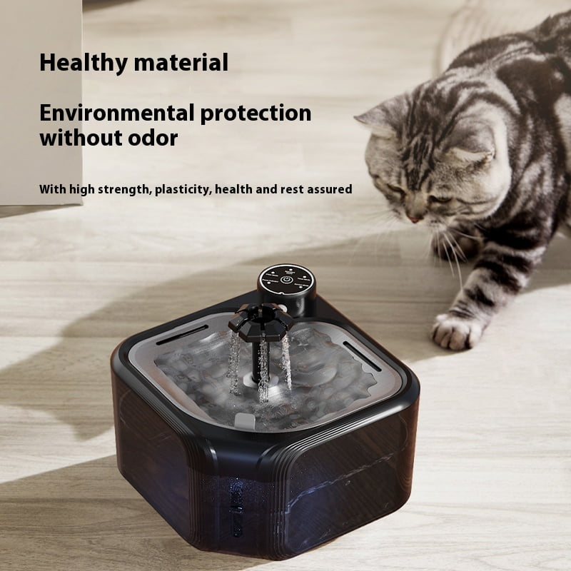 Cat Water Fountain, 95oz/2.8L Automatic Pet Fountain Dog Water Dispenser with 3 Replacement Filters, Dogs, Multiple Pets (Black transparent)