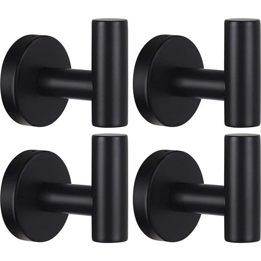 4 Pack Black Towel Hooks Coat Robe hook for bathroom Stainless Steel4 Pack Black Towel Hooks Coat Robe hook for bathroom Stainless Steel