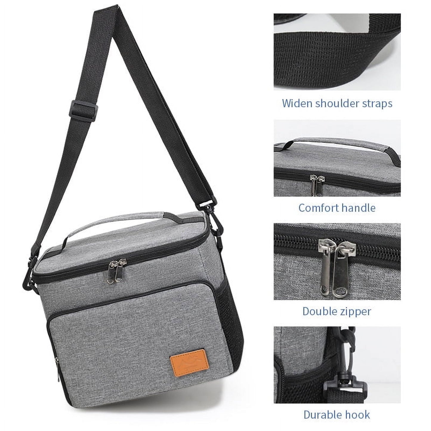 Extra Large Soft Sided Cooler Bag, 48 Can/30L Leakproof Portable Travel Beach Camping Picnic Insulated Coolers Bag, 37qt, Gray