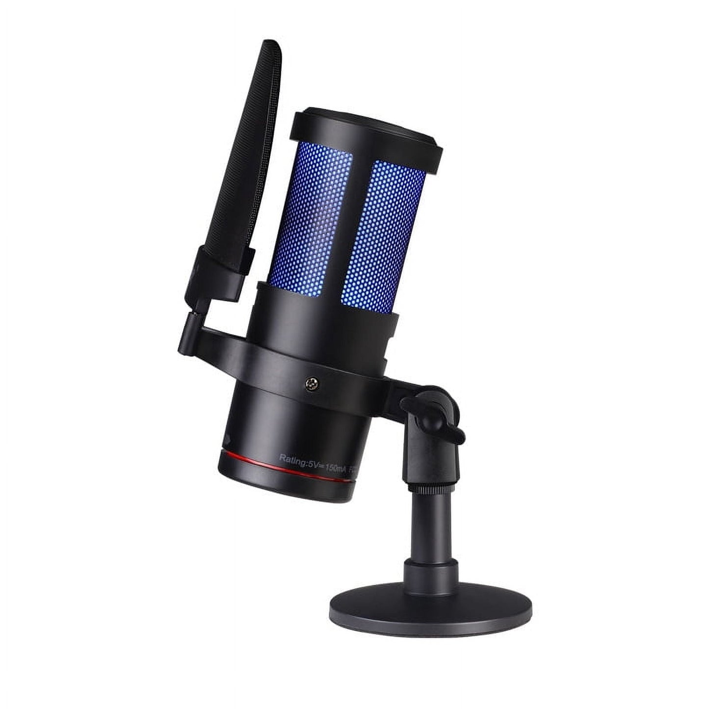 Gaming USB Microphone,Noise Cancellation Condenser mic,3.5mm Headphone,RGB Microphone with Mute,Gain,Monitoring,Boom Arm,Pop Filter for Phone,PC,Computer,Mac,Streaming,Podcast