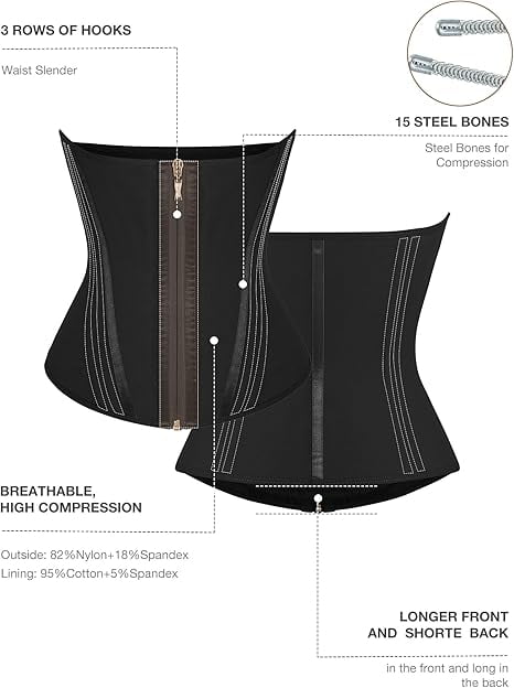 EHIW Waist Trainer for Women Latex Underbust Waist Cincher Corset Sport Girdle Hourglass Body Shaper , S
