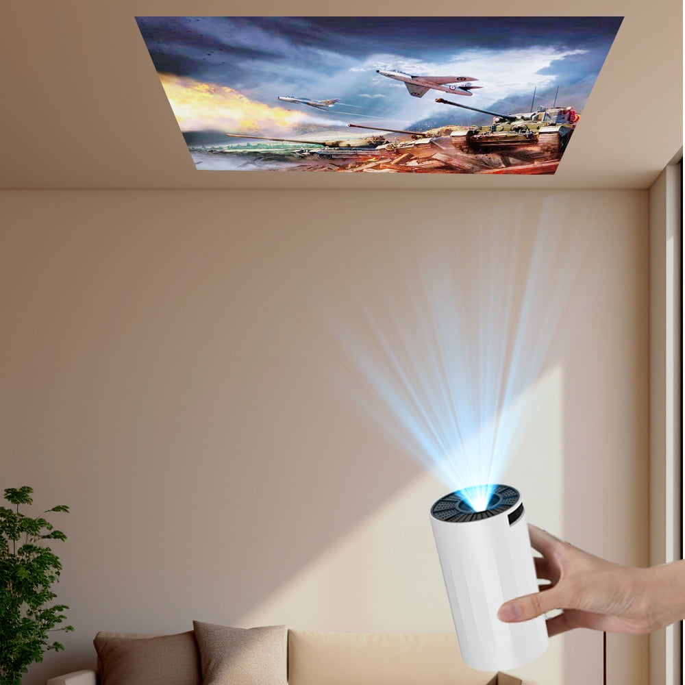 Mini Projector with WIFI 6 and Bluetooth, 4K 1080P Support Portable Projector 180° Rotatable 130'' Screen Movie Projector Auto Keystone Compatible for Laptop, PC, Smartphone (White)
