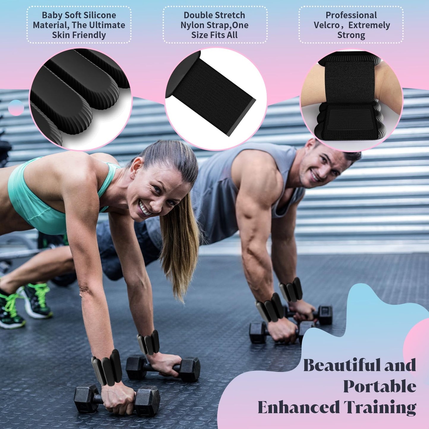 Euur Wrist Weights, Ankle Weights for Women Men, Adjustable Wrist Weighted Bracelet for Home Gym Workout, Running, Yoga, Exercise, Strength Training, Set of 2 (1LB Each)