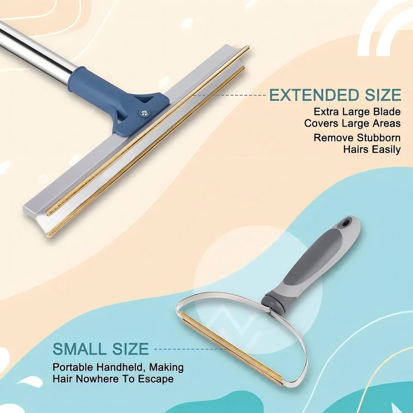 Pet Hair Remover Bundle, 3 Pcs Pet Hair Removal Tool Set, Adjustable Carpet Scraper Rake, 180 Degree Rotating Dog Shedding Cleaner Tool for Carpets, Couch, Car, Rug & Laundry