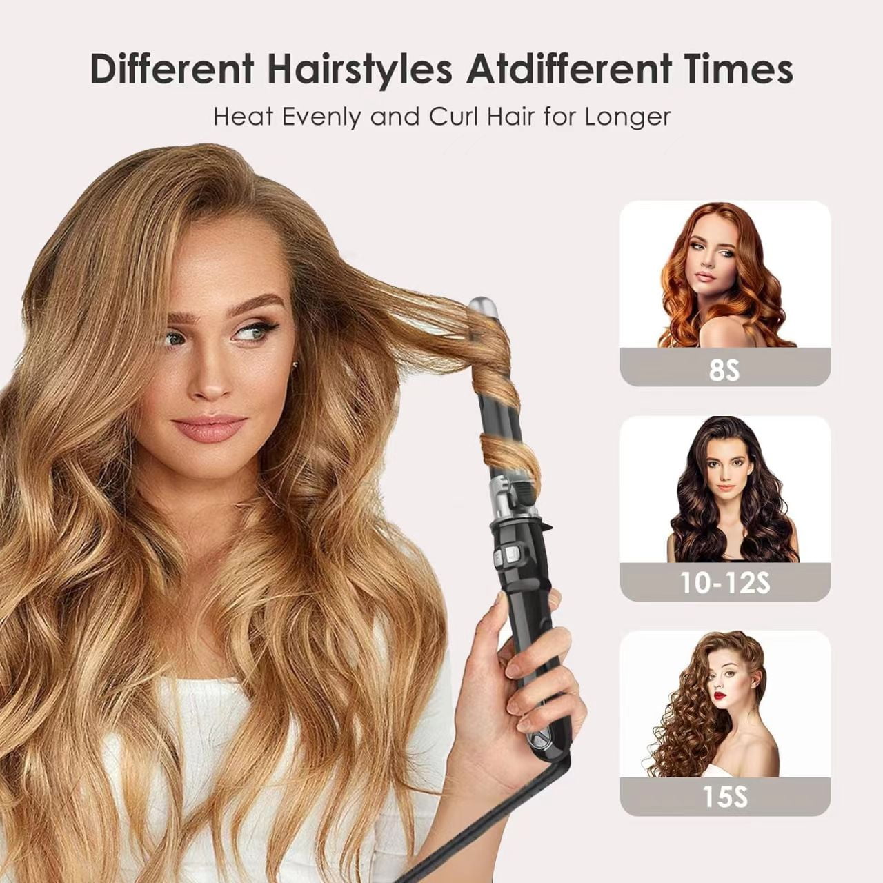 Ceramic 1-Inch Curling Iron, 1-inch barrel produces classic curls-for use on short, medium, and long hair