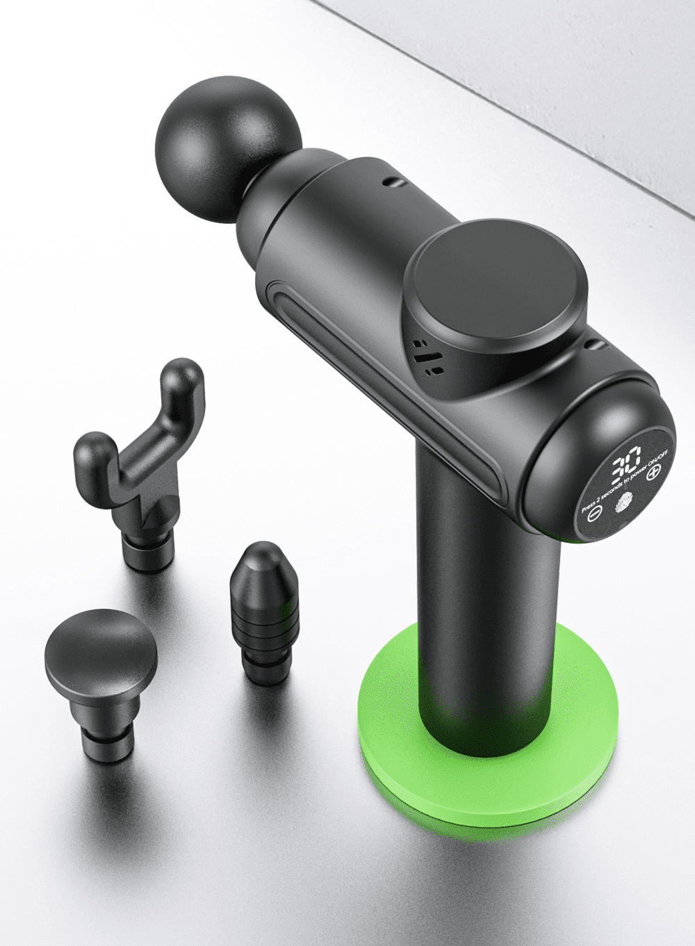 Massage Gun, Deep Tissue Back Massage for Athletes for Pain Relief, Percussion Massager with 4 Massages Heads & Silent Brush Motor, Black