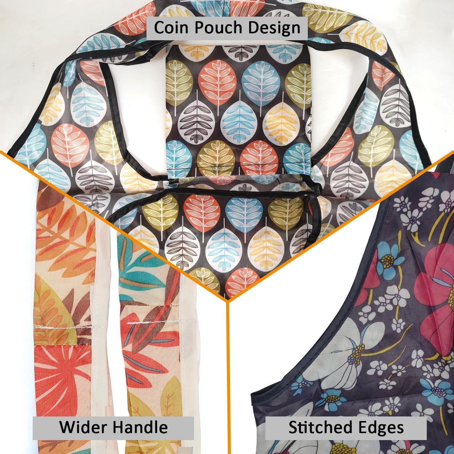 Reusable Grocery Bags, 6 Pack 50Lbs Foldable Fashion Washable Shopping Bags, Large Boho Tote Bags For Groceries, Bulk Market Cloth Storage Bags, Utility Aesthetic Personalized Gifts For Women