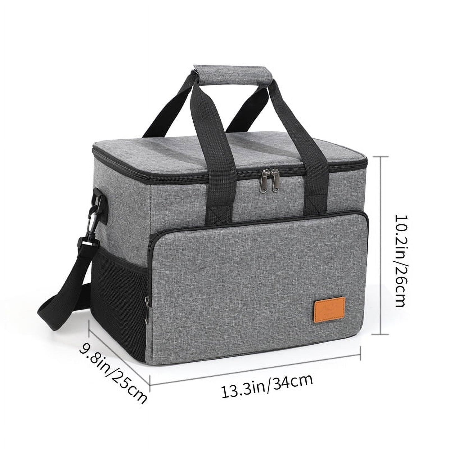 Extra Large Soft Sided Cooler Bag, 48 Can/30L Leakproof Portable Travel Beach Camping Picnic Insulated Coolers Bag, 37qt, Gray