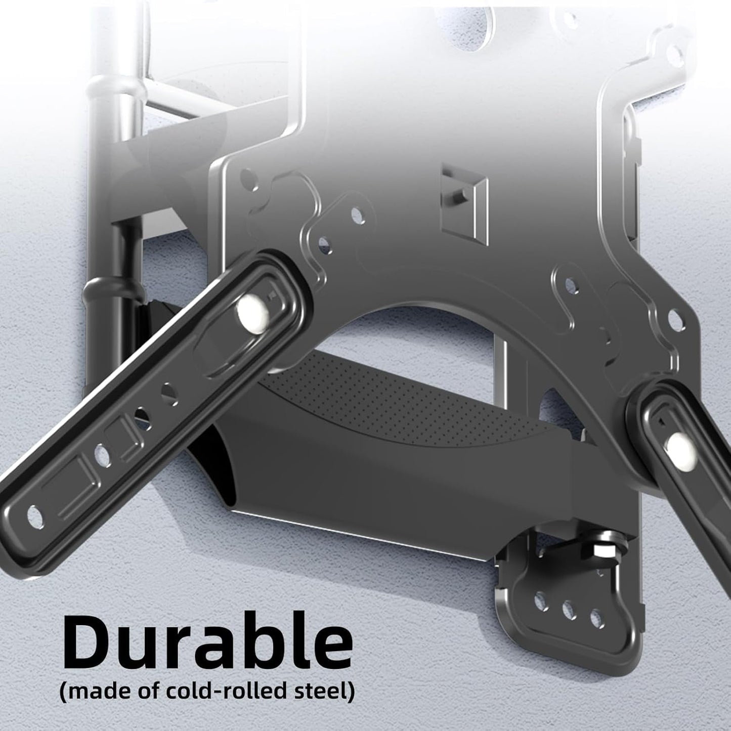 Full Motion TV Monitor Wall Mount Bracket Articulating Arms Swivel Tilt Extension Rotation for Most 32-55 Inch LED LCD Flat Curved Screen TVs & Monitors, Max VESA 400x400mm