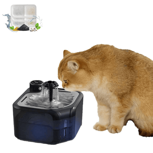 Cat Water Fountain, 95oz/2.8L Automatic Pet Fountain Dog Water Dispenser with 3 Replacement Filters, Dogs, Multiple Pets (Black transparent)