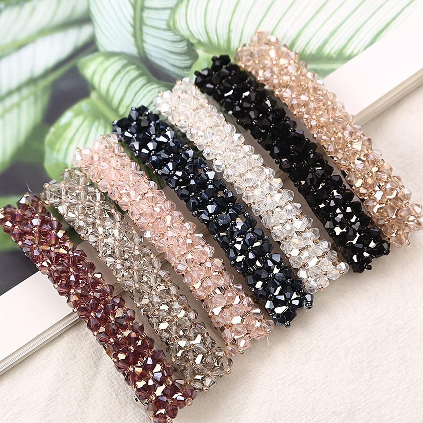 EHIW Elegant Hair Clips Fashion Hair Barrettes for Women, Sparkly Glitter Rhinestones Flowers Hairpin French Style Hairclips Vintage Hair Accessoires for Women