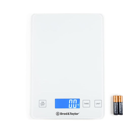 LVL Food Scale, 22lb Digital Kitchen Scale Weight Grams and oz for Cooking Baking, 1g/0.1oz Precise Graduation, Stainless Steel and Tempered Glass (White)