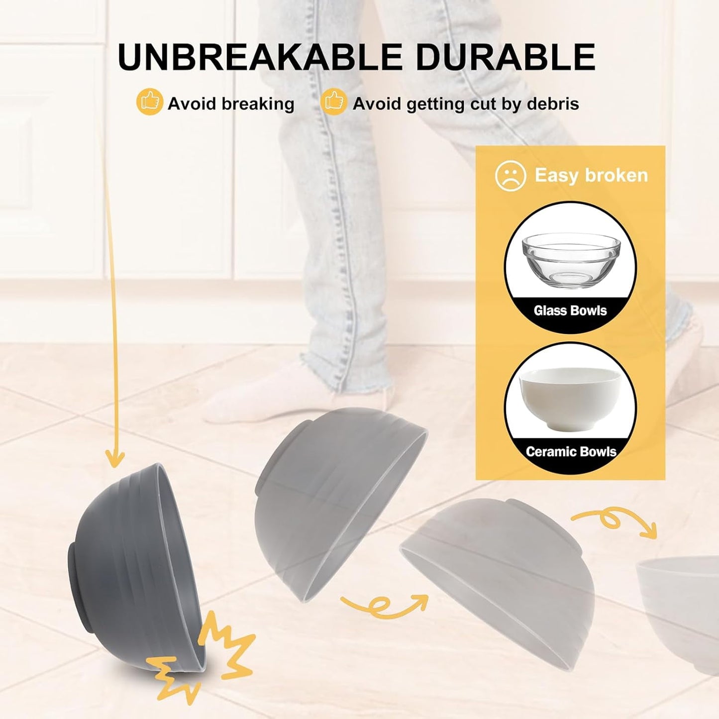 Unbreakable Dinnerware Sets, Wheat Straw Plates and Bowls Sets for 8, Microwave & Dishwasher Safe, Eco-Friendly, Perfect for Dinners, Buffets, and Events- Black