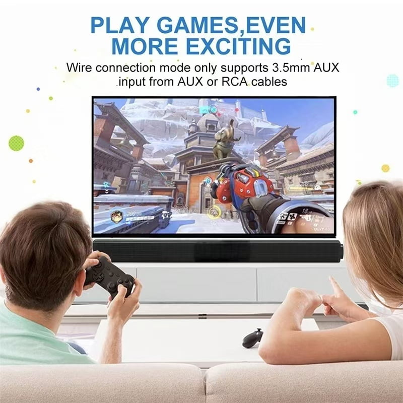 Sound Bar for Smart TV, Soundbar with Bluetooth/Opt/AUX Connect, Volume Boost, 3 Equalizer Modes, for TV/PC/Gaming/Projectors