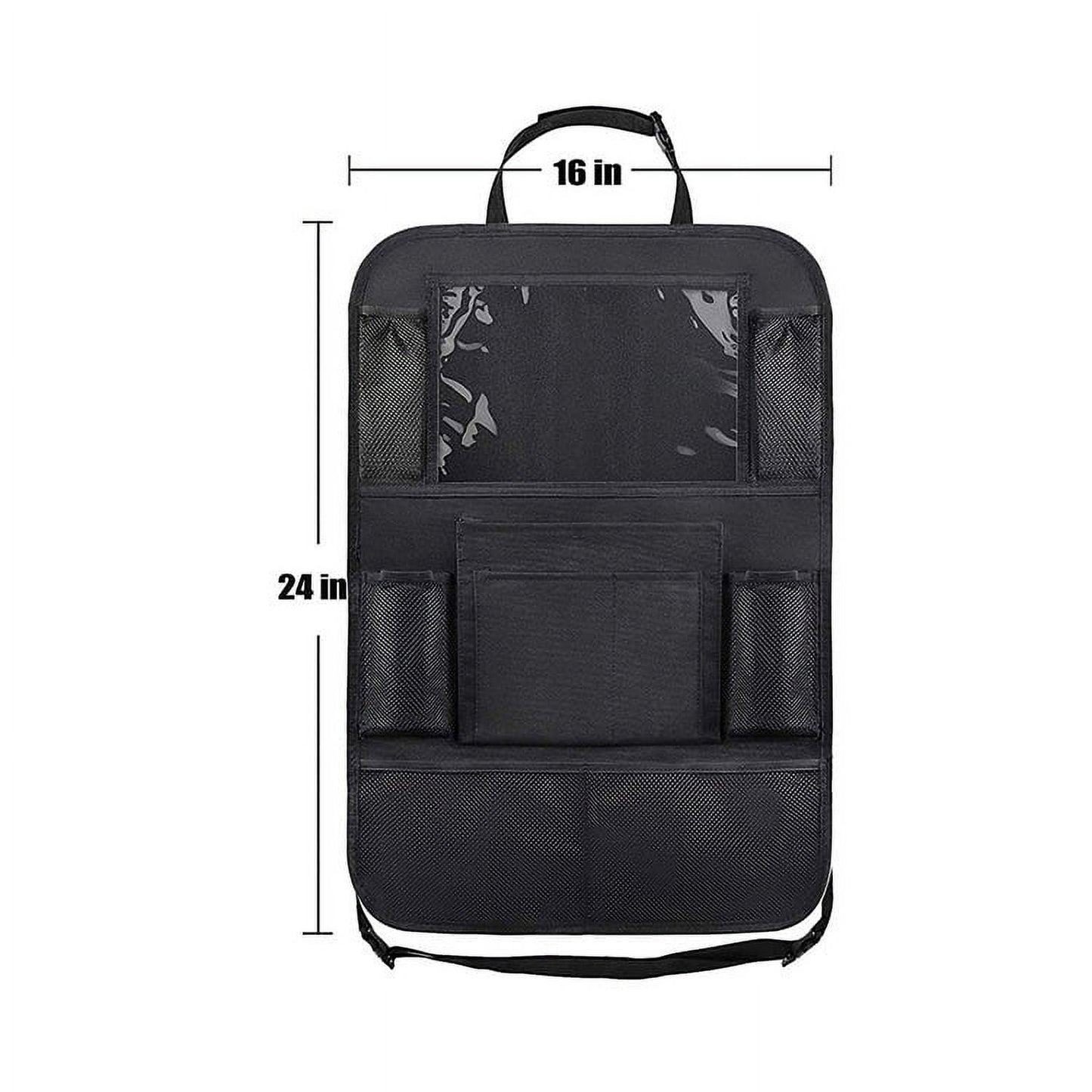 2 Pack Backseat Car Organizer, with 9 Storage Pockets 2 Pack, Black