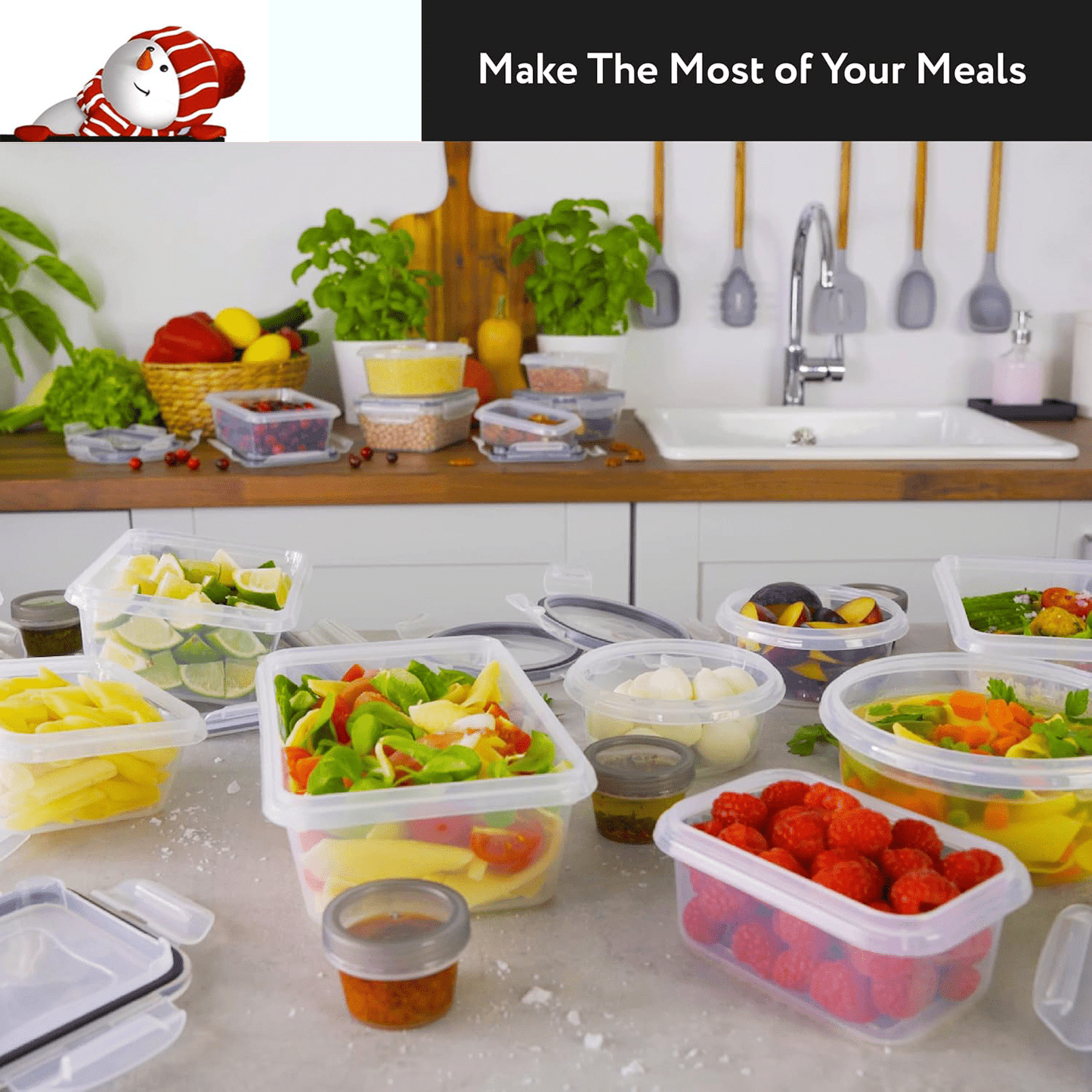 50 Pcs Food Storage Containers with Lids Airtight, Plastic Meal Prep Container for Pantry & Kitchen Organization & bento box & snack containers, BPA-Free, Leak-Proof with Labels & Marker Pen