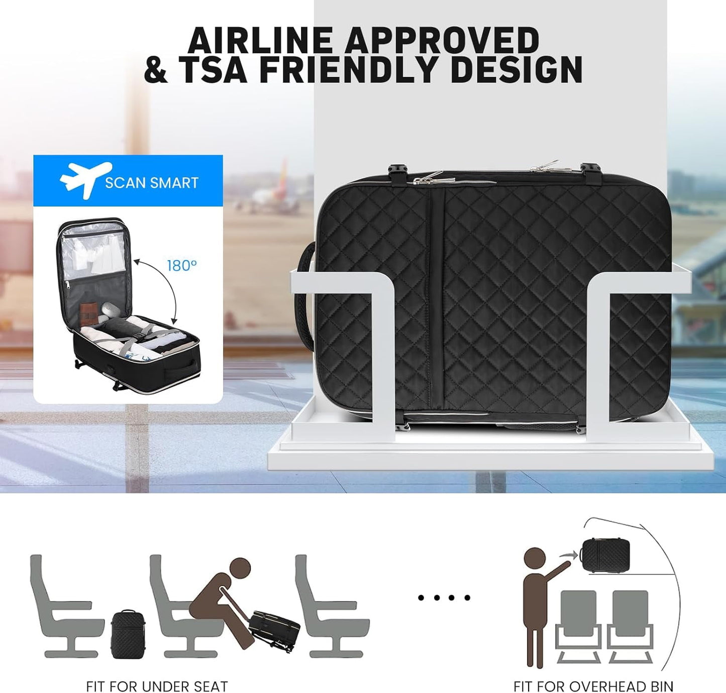 Fashion large backpack For Women And Men, Flight Approved Carry On Backpack, Water Resistant Large Casual Daypack Fit 17 Inch Laptop with USB Charging Port, The Best Gift Choice For Christmas