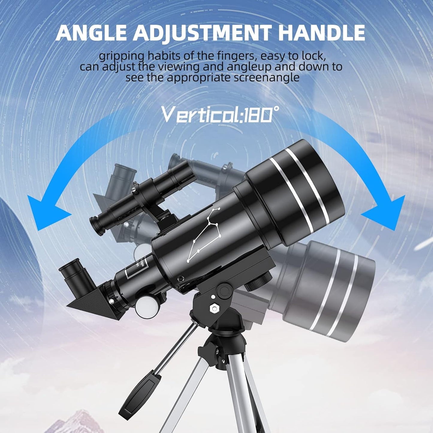 Telescope for Adults & Kids, 70mm Aperture Astronomical Refractor Telescopes for Astronomy Beginners (15X-150X), 300mm Portable Telescope with an Phone Adapter & A Wireless Remote