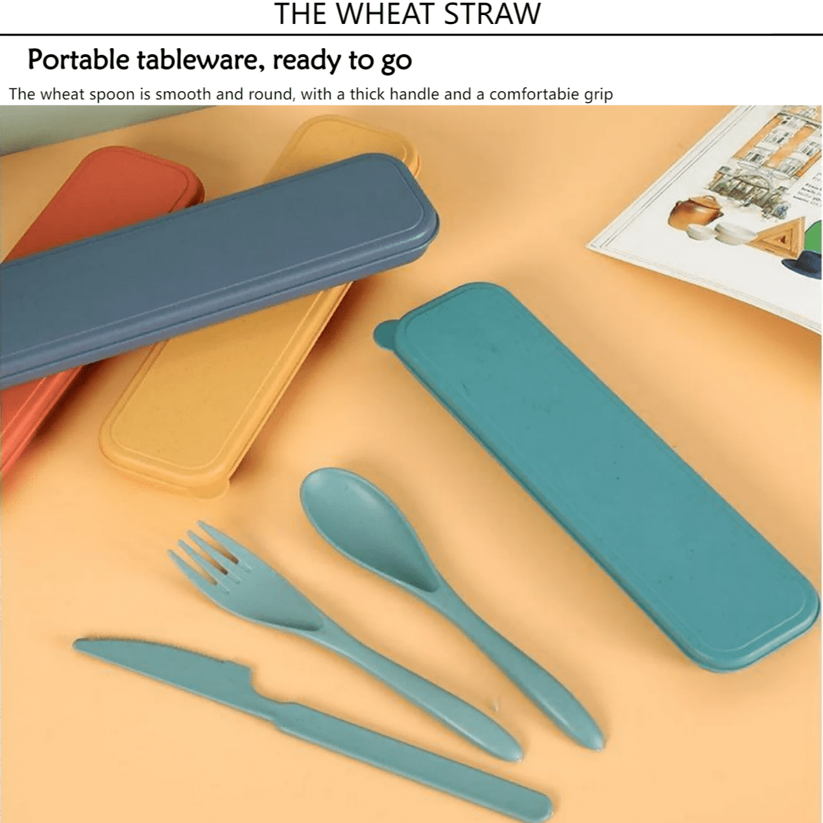 Unbreakable Wheat Straw Set - Microwave and Dishwasher Safe Soup and Salad Bowls, 32-Piece Set, BPA Free, Multicolor