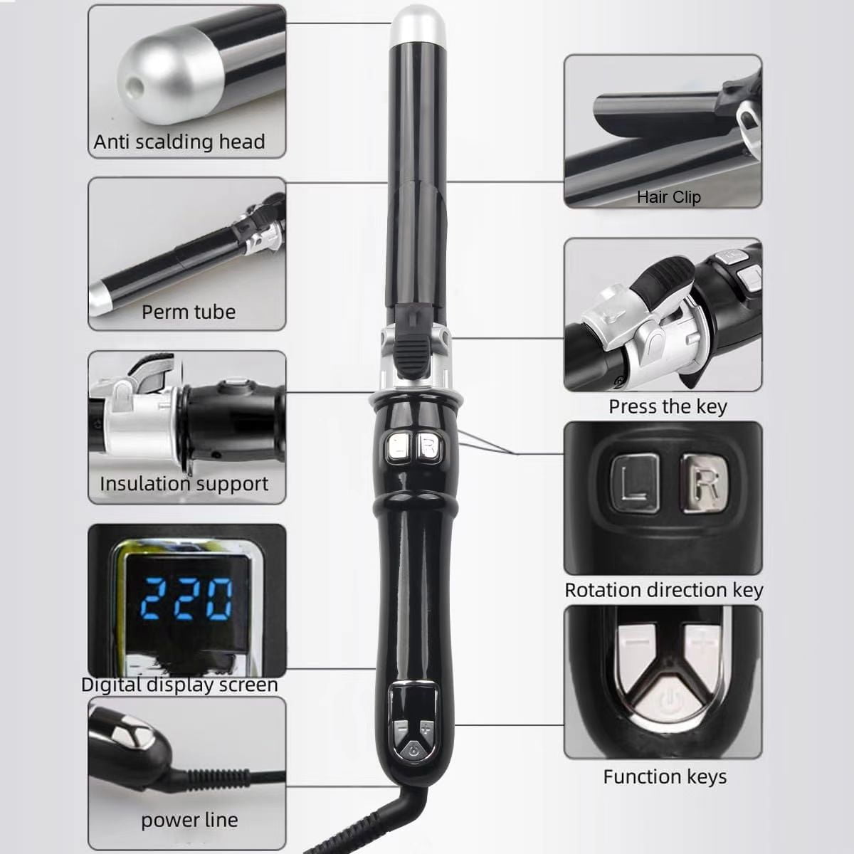 Ceramic 1-Inch Curling Iron, 1-inch barrel produces classic curls-for use on short, medium, and long hair