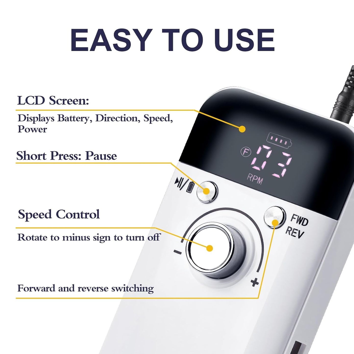 IDFINE Electric Nail Drill Professional 45000RPM, Rechargeable Nail Drill Kit Portable Electric Nail File for Acrylic Nails Gel Polishing Removing Nail Drill Machine for Manicure Salon Home, White