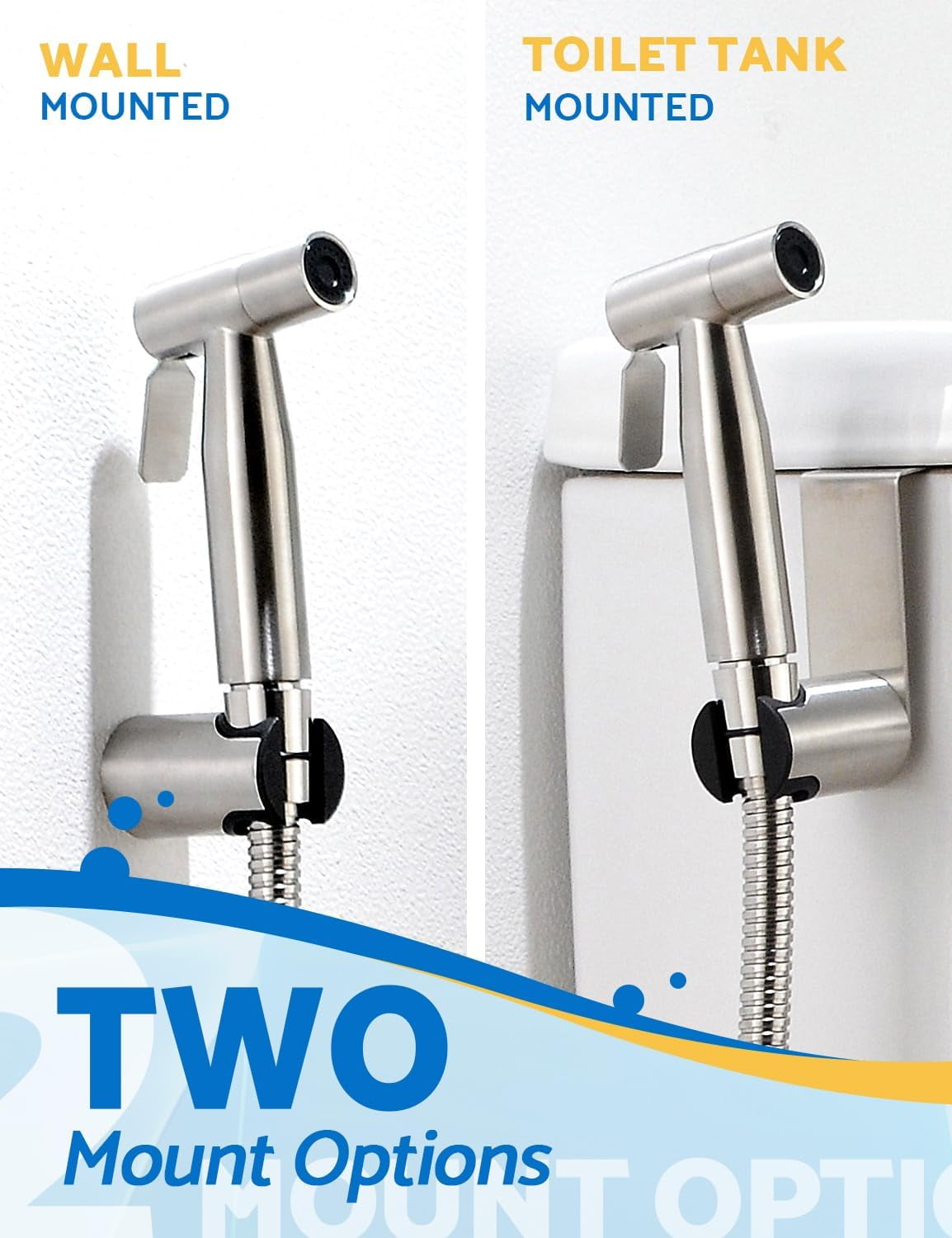 Bidet Sprayer for Toilet, Handheld Sprayer Kit, Cloth Diaper Sprayer Set - Easy to Install - Stainless Steel