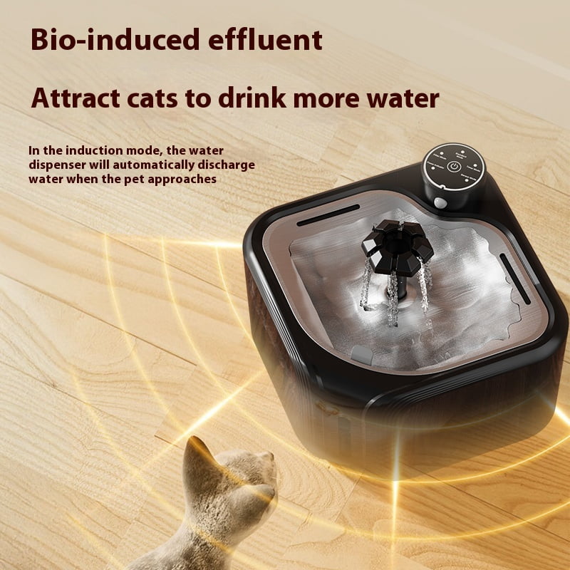 Cat Water Fountain, 95oz/2.8L Automatic Pet Fountain Dog Water Dispenser with 3 Replacement Filters, Dogs, Multiple Pets (Black transparent)